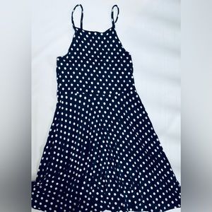 Francesca’s BLUE RAIN Blue White Polka Dot Summer Dress Medium NWT